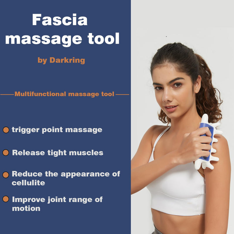 [Australia] - DARKRING Stainless Steel & Engineering Plastic Facial Massage Tool Set - Pressure Point Blaster for Tissue & Fascia, Trigger Point Massage Tool mini and elite 
