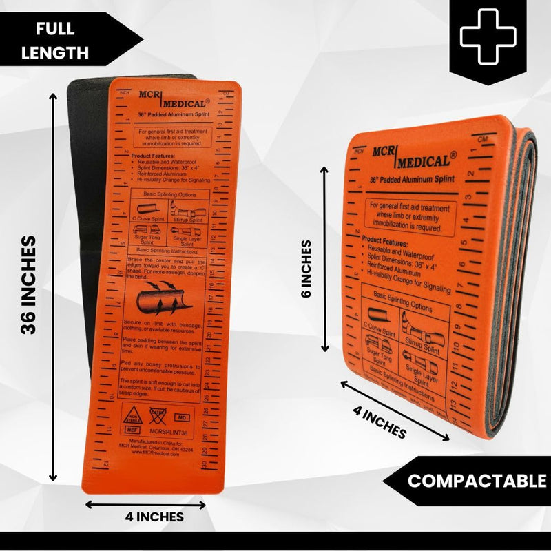 MCR Medical 36" Aluminium Reusable, Waterproof, Splint, Single