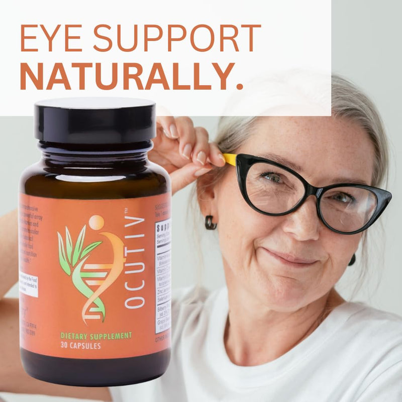 Youngevity Ocutiv Eye Health Supplement with Lutein & Bilberry, 30 Caps | Vitamins A, C and E, zinc, bilberry, lutein, lycopene, zeaxanthin, astaxanthin, antioxidants, whole food eye health support 30 Count (Pack of 1)