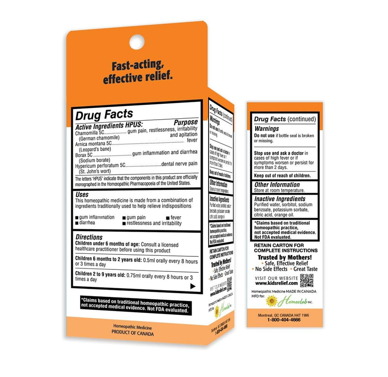 [Australia] - Kids Teething Oral Solution (Orange Flavour) (0.85oz) 25ml 