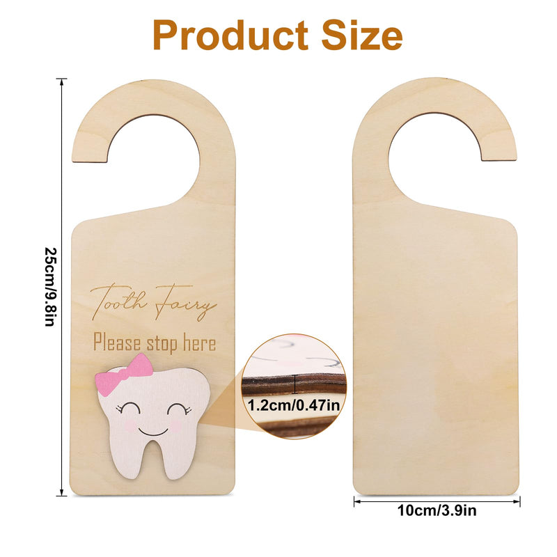 [Australia] - Cute Wooden Tooth Fairy Door Hanger with Money Holder, Comforting Kids with Lost Tooth, Encourage Gift for Boys Girls, Kids Room Pick up Box Sign Decor 