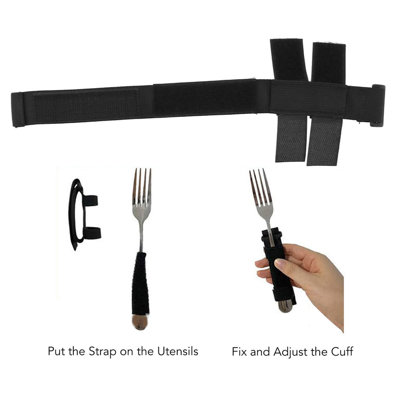 Universal Cuff, 2pcs Utensil Holder for Holding Utensils, Adjustable Gripping Strap, ADL Eating Aid for Elderly or Individuals with Weak Grip, Makes Mealtime or Other Activities Easier