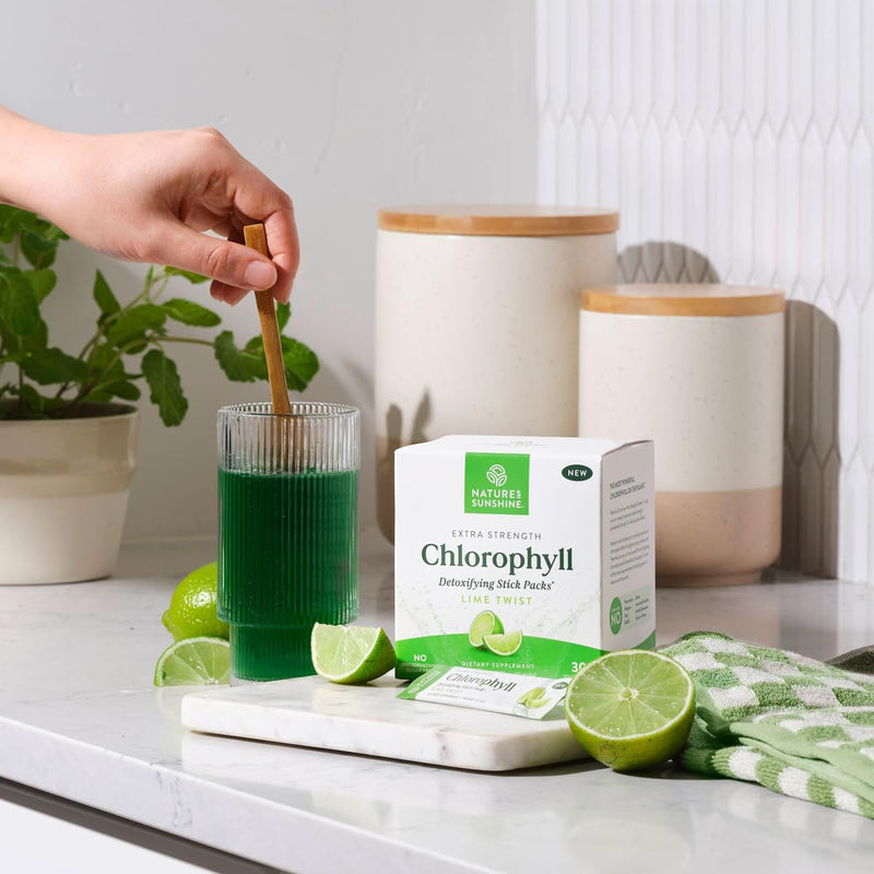 [Australia] - Nature's Sunshine Chlorophyll Stick Packs: Supercharge Your Detox and Boost Gut Health in Convenient, Delicious Stick Packs (Lime Twist) Lime Twist 