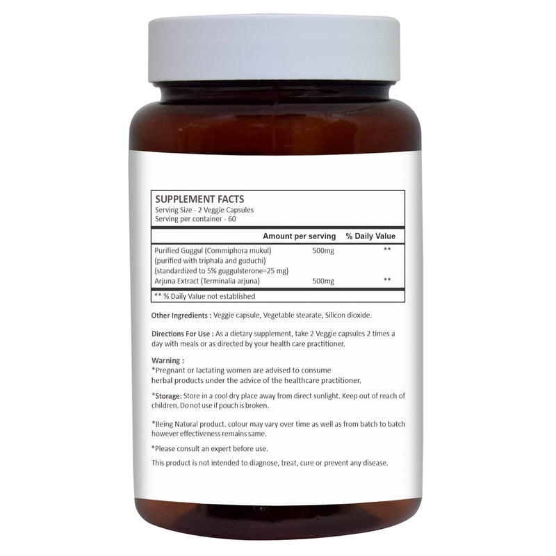 [Australia] - HERBAL HILLS Guggul Capsule with Arjuna Extract 1000mg 120 Count 