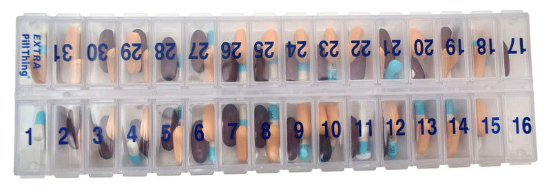 Once-a-Day Monthly Pill Organizer – Large Compartments with Removable Lid for Easy Loading – Holds 31 Days of Medications Plus Extra Compartment – BPA Free Clear Standard