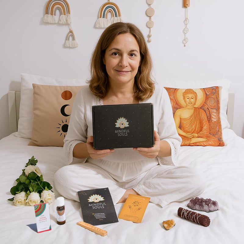 Spiritual Healing Gift Set – Meditation & Mindfulness Box with Buddha Figurine, Healing Crystals, Mala Beads, Essential Oil & Gemstone Jewelry – Holistic Self-Care & Inner Peace Kit