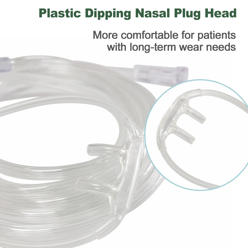 [Australia] - Adult Standard Nasal Cannula, 8.2 ft Cannula Nasal Tubing with Softer Nasal Plug Head for Oxygen, Kink Resistant Nasal Oxygen Cannula for Long-Term Use Patients (5 Pack) 5 