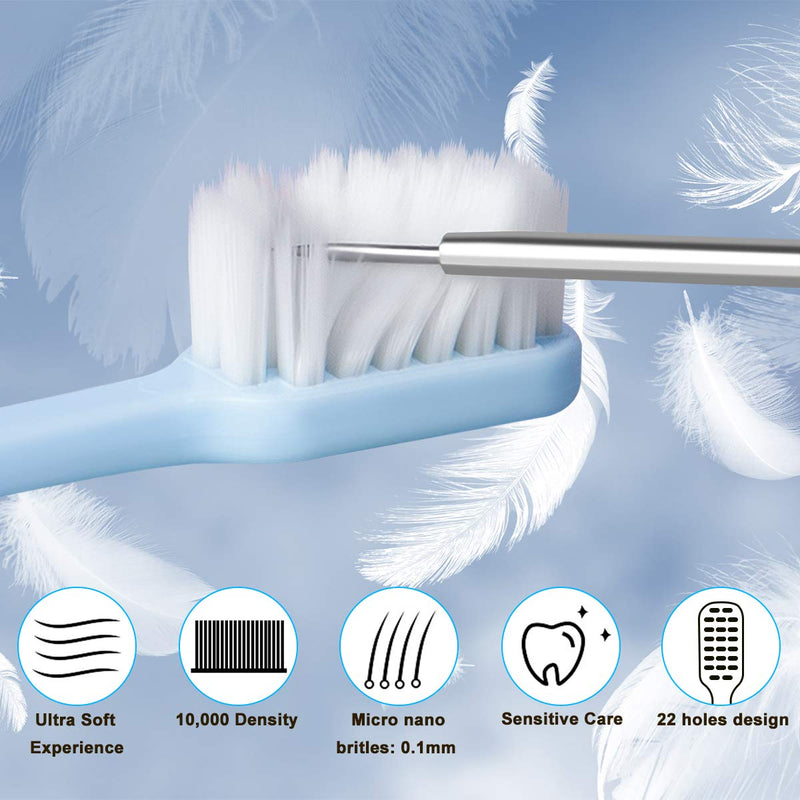 [Australia] - SUREE Extra Soft Toothbrush for Sensitive Teeth, Upgraded 10000 Ultra Soft Bristles for Adults & Elders, Manual Travel Toothbrush with Individual Portable Case (4 Pack) 4 Packs with Travel Cases 