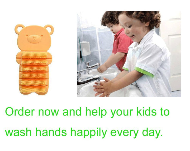 [Australia] - Nail Scrubber Brush Kids, Finger Nails Scrub Scrubbing Cleaning Washing Brushes with Soft Bristle for Baby and Children, Animal Style and 2 Colors Choice (Yellow) Yellow 