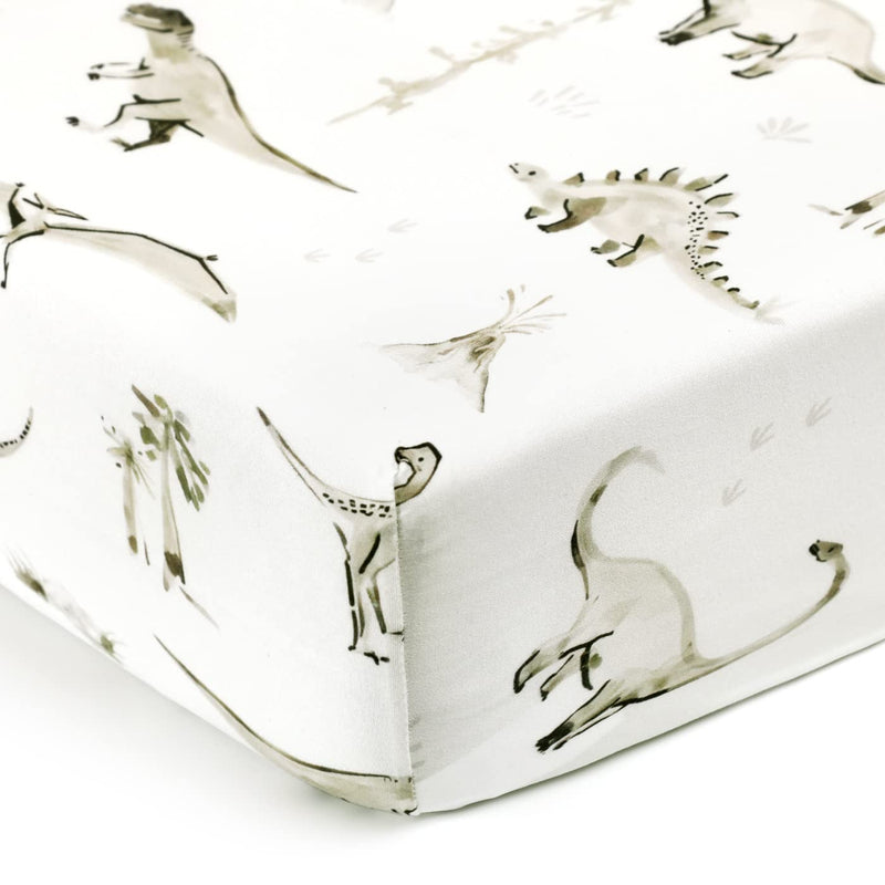 [Australia] - GRSSDER Stretch Ultra Soft Jersey Knit Fitted Crib Sheets Set 2 Pack，Fit All Standard Crib Mattress Pads Safe and Snug, Crib Fitted Sheet for Baby, Dinosaur 