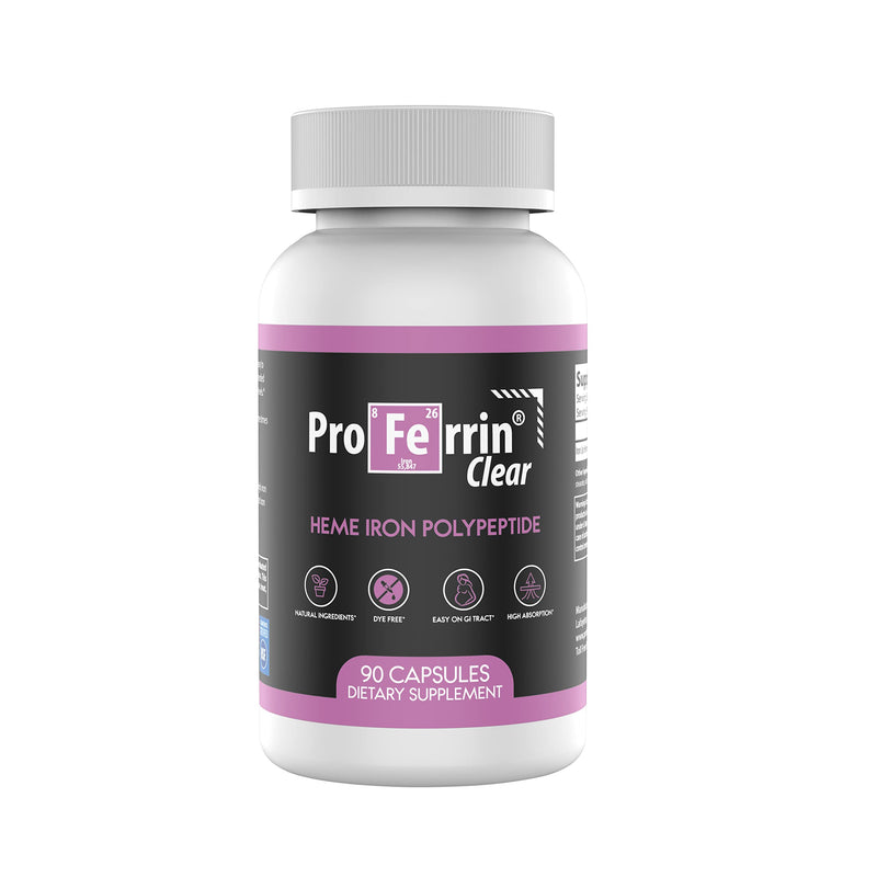 [Australia] - Proferrin Clear Heme Iron Supplement, 90 Capsules- Superior Absorption, Easy on The Gut, Natural, Made in The US 90 Count (Pack of 1) 