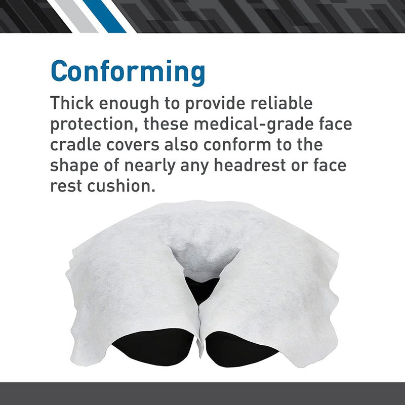 [Australia] - BodyMed Disposable Face Cradle Covers - 1 Pack of 100 Sheets - Medical-Grade, Ultra Soft, Luxurious, Non-Sticking Massage Face Covers/Headrest Covers for Massage Tables & Massage Chairs 100 Count 