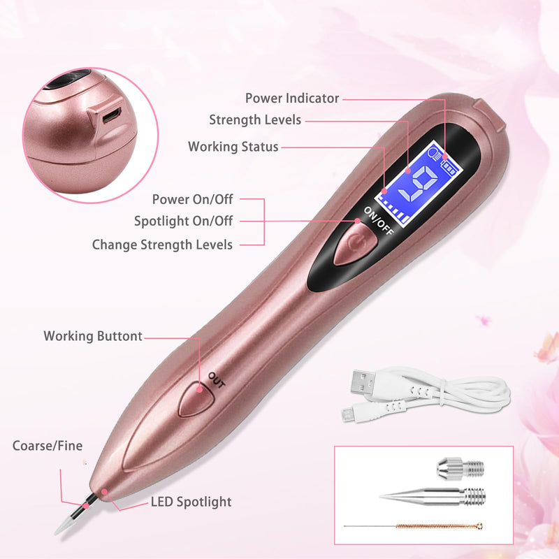 [Australia] - CHRERNA Birthmark Removal Pen, Wart Removal Pen with 9 Strength Safe and LCD Screen Plasma Pen Device for Hand and Body (Nevus, Birthmarks, Pigment Spots, Age Spots) Pink 