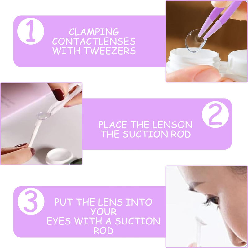 [Australia] - Pack of 5 contact lens insertion aids, contact lens removal, contact lens remover, soft lenses, contact lens tweezers, contact lens insertion aid, soft lenses for on the go 