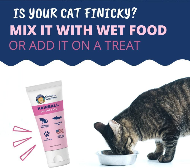 Under the Weather Hairball Supplement | Vet Formulated Hairball Remedy for Cats | Supports and Aids Normal & Natural Elimination of Hairballs in Adult Cats (Gel) Hairball Gel 3.5 Oz - PawsPlanet Australia