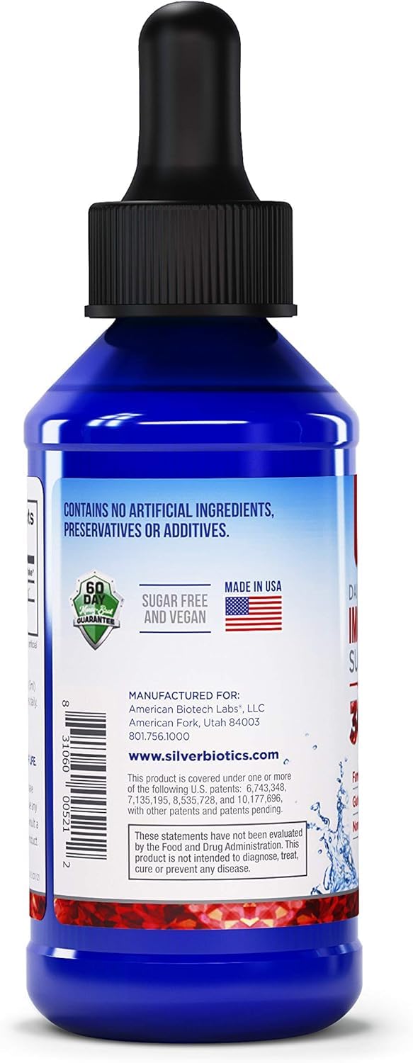 [Australia] - Silver Biotics Liquid 30 PPM Patented Multivalent SilverSol Technolology | Bio-Hacking Immune Building Natural Support |4 oz. Dropper 4 Fl Oz (Pack of 1) 