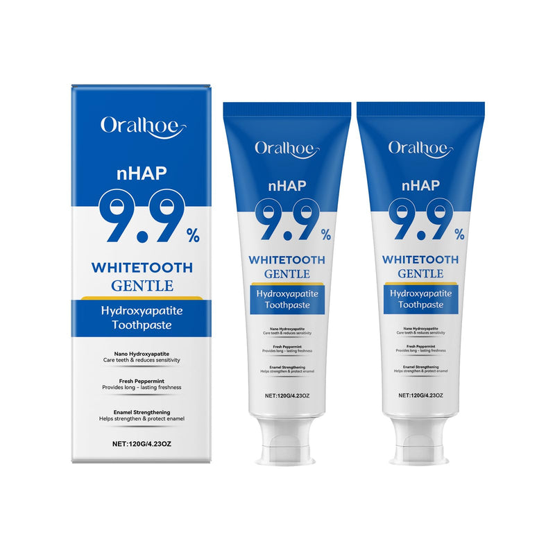 9.9% Hydroxyapatite Toothpaste, Nano Hydroxyapatite Toothpaste for Enamel Repair and Tooth Strengthening, Fluoride Free Whitening Tooth Paste for Sensitive Teeth Gentle Mint Fresh Breath (2) 2