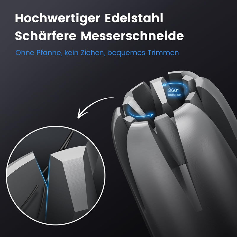 [Australia] - TIANG Manual Nose Hair Trimmer for Men Women Stainless Steel 6 Teeth V Blade Nose Hair Trimmer for Groom Bird Waterproof Painless Battery Free with Clean Brush 