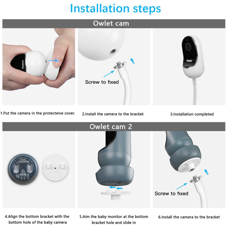 [Australia] - Baby Monitor Mount for Owlet Cam 2, Owlet Cam Smart Baby Monitor,Owlet Duo and Arlo Cameras, Owlet Camera Stand(15.7in Gooseneck Clip) Gooseneck shape clip 