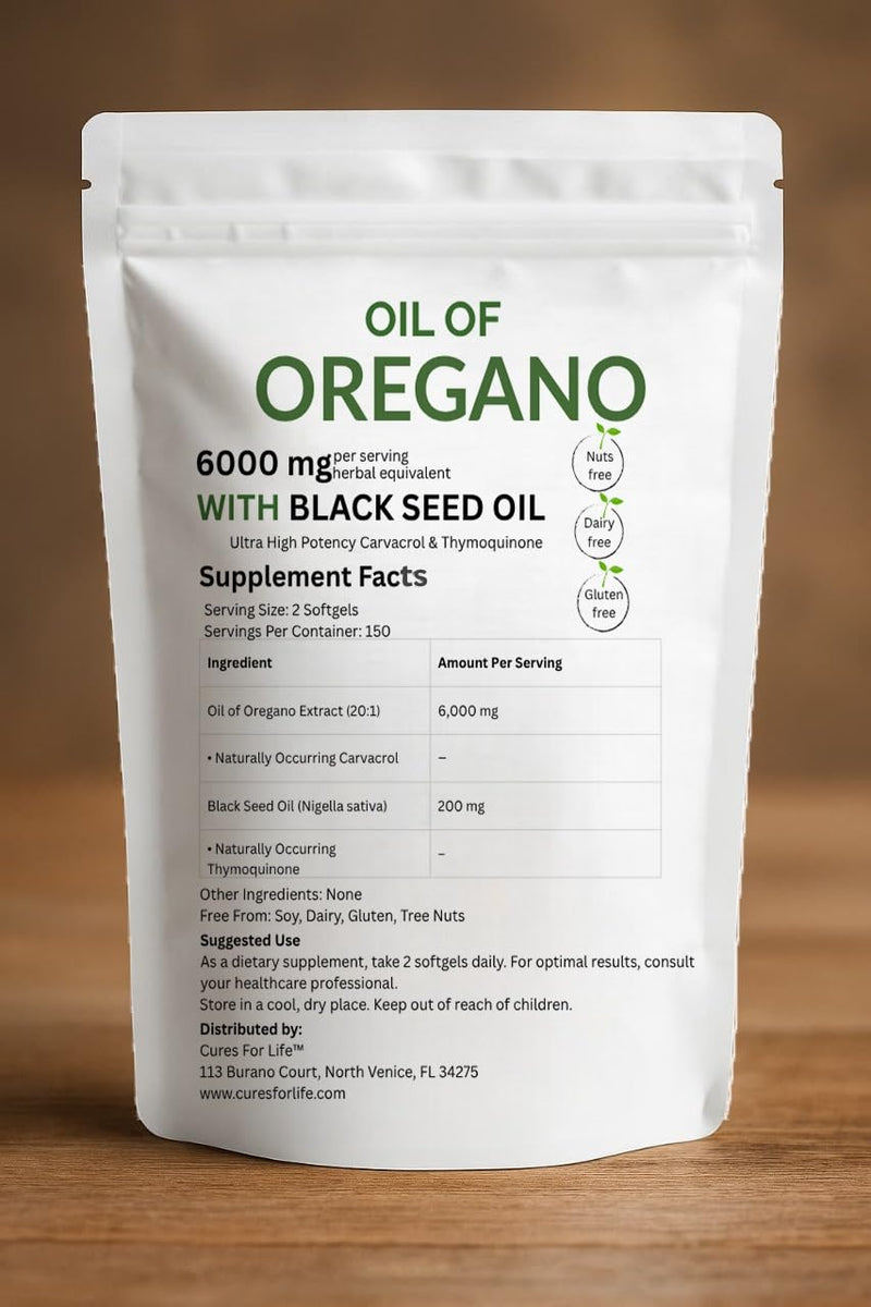 [Australia] - Oil of Oregano Softgels ‚Äì 6000mg High Potency with 165mg Carvacrol & 200mg Black Seed Oil ‚Äì 2-in-1 Immune Support & Digestive Health ‚Äì 300 Softgels ‚Äì Oregano Oil Capsules Supplement 1 