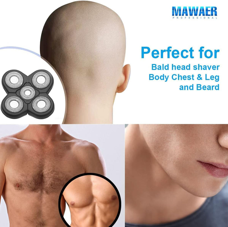 [Australia] - 3PCS Universal 5 Blades compatible with Freedom Gold Shaver, Head Shaver Replacement heads 2 Silver + 1 Gold 