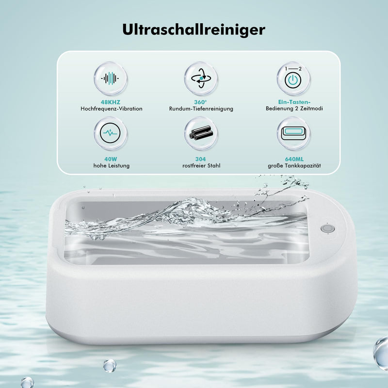 [Australia] - ETENTOUS ultrasonic cleaning device 48KHZ ultrasonic cleaning device glasses 640ml Ultrasonic Cleaner 40W jewelry cleaner ultrasonic glasses cleaner ultrasonic device for jewelry dentures 