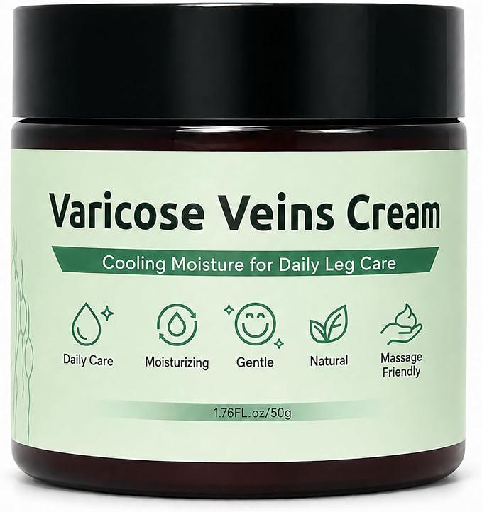 Varicose Veins Cream, Varicose Veins Treatment for Legs, Improves the Appearance of Leg, Repair Spider Veins, Strengthen Capillary Health, Promote Blood Circulation, Relieve Leg Muscle Fatigue, 50g