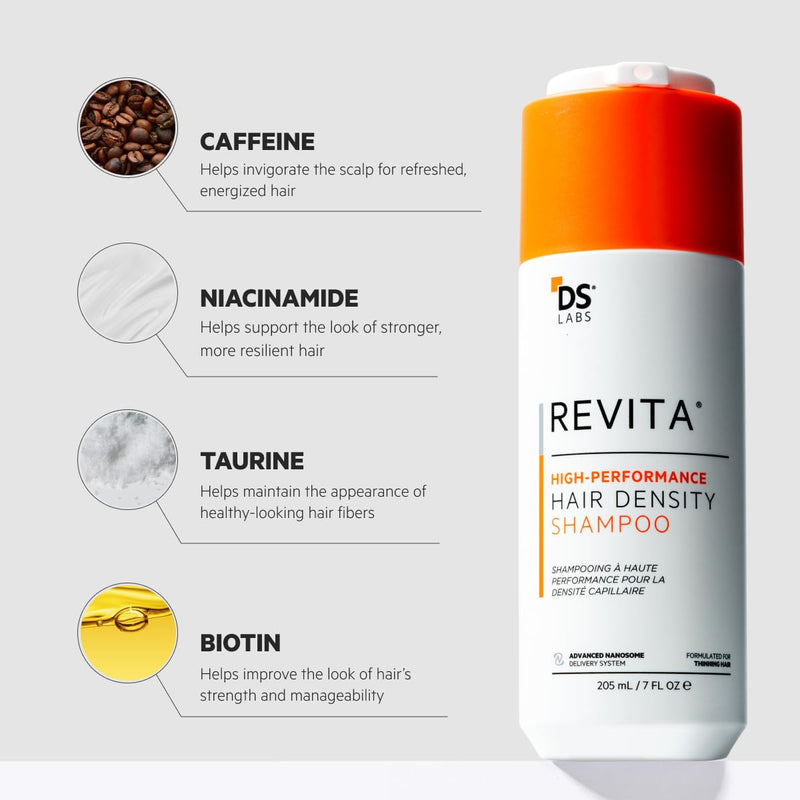 DS Labs For Men & Women Revita Shampoo - Scalp Refreshing Cleanse for Fuller Looking, Volumizing, Lightweight Hydration, Sulfate & Silicone Free, Color Safe, 205 mL Fresh 6.93 Fl Oz (Pack of 1)