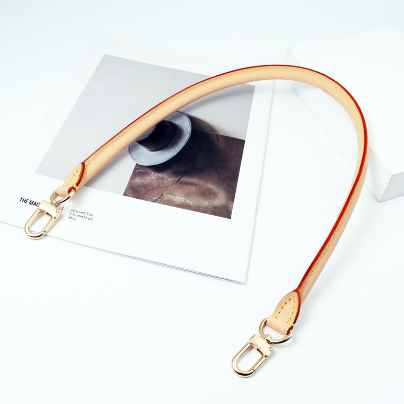 Genuine Vachetta Leather Short Shoulder Strap Compatible with Speedy 25 30 & Soft Speedy 30, Handmade Replacement Armpit Bag Strap with Precision Stitching Beeswax/Apricot (Length:27.5in-Apricot) Length:27.5in-apricot