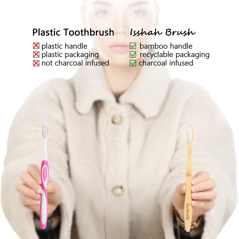 [Australia] - Biodegradable Eco-Friendly Natural Bamboo Charcoal Toothbrushes, FSC Certified and PETA Approved - 12 Count 