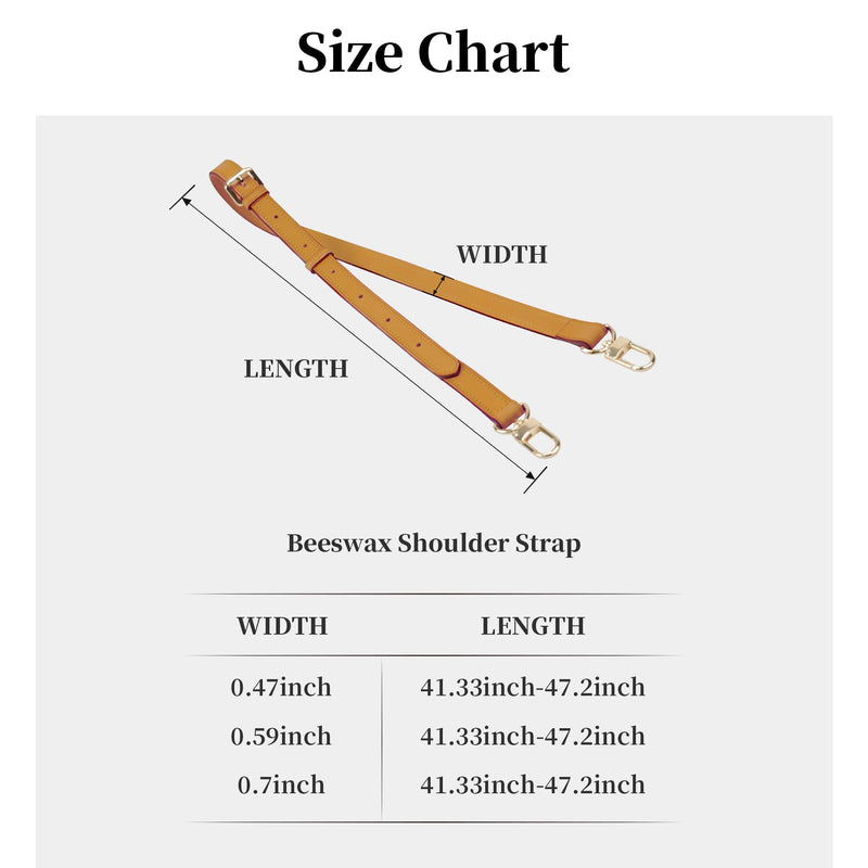 Replacement Leather Strap for LV Bags, 0.59" W, Beige | Adjustable 41-47" L, Natural Patina Over Time, Lightweight for Everyday Shoulder Carry 0.59" Width