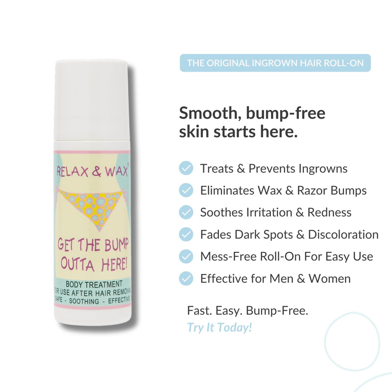 [Australia] - Ingrown Hair Treatment Roll-On for Waxing and Shaving | Razor Burn and Razor Bumps Treatment for Women and Men | Ingrown Hair Serum and Dark Spot Remover for Private Area | Get The Bump Outta Here! 