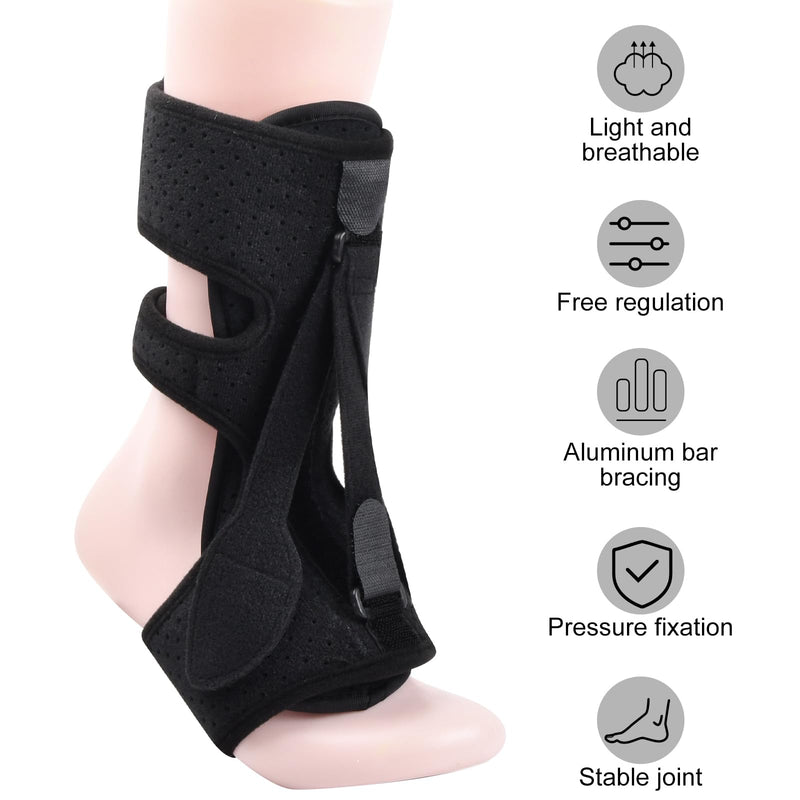 [Australia] - Fasciitis Night Splint, Plantar Fasciitis Night Splint Foot Splint, Plantar Fasciitis Orthosis, Ankle Splint with Adjustable Straps, Orthosis Splint Relief Achilles Tendonitis, Foot Drop, Black 