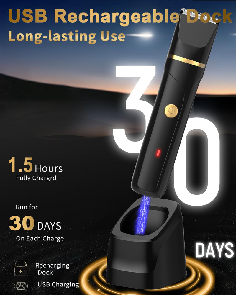 [Australia] - Body Hair Trimmer for Men, Manscape 3-in-1 Electric Razor Groin Groomer,IPX7 Waterproof Wet/Dry,Versatile Hair Trimmer for Ball/Beard/Nose,USB Rechargeable & Nose/Shaves Head,Christmas Gifts for Men Black 