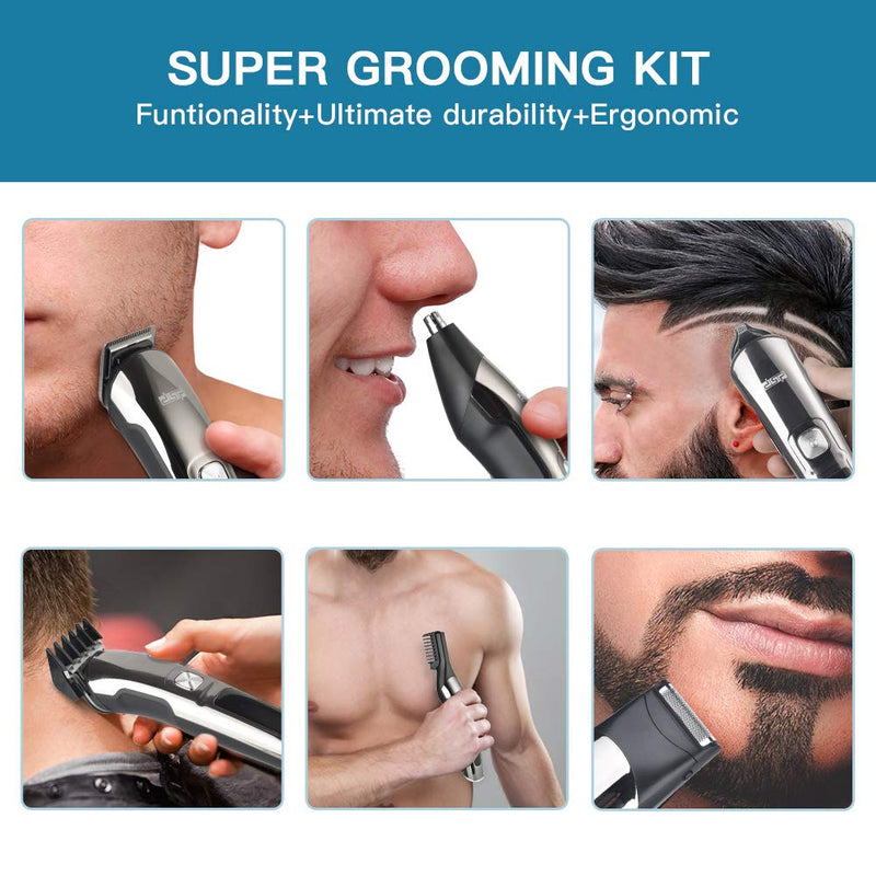 [Australia] - DSP® Facial Hair Trimmer for Men Electric Clippers and Grooming Sets for Pubic Hair Beard Nose Trimmer Kits USB Rechargeable IPX7 Waterproof 90350-1 