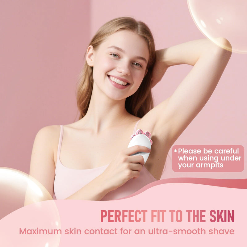 [Australia] - Electric Razors for Women, 7D Rotary Shaver for Legs Bikini Rechargeable, Wet/Dry Hair Removal Kit for Whole Body, Cordless Lady Trimmer Groomer, Wider Shaving Surface, Pink 6900 