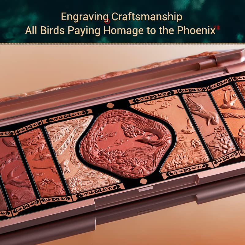 [Australia] - FLORASIS Floral Engraving Phoenix Makeup Palette Makeup Long Lasting Blendable Natural Eyeshadow Palette for Women (02 Retro Brown) 02 Retro Brown 