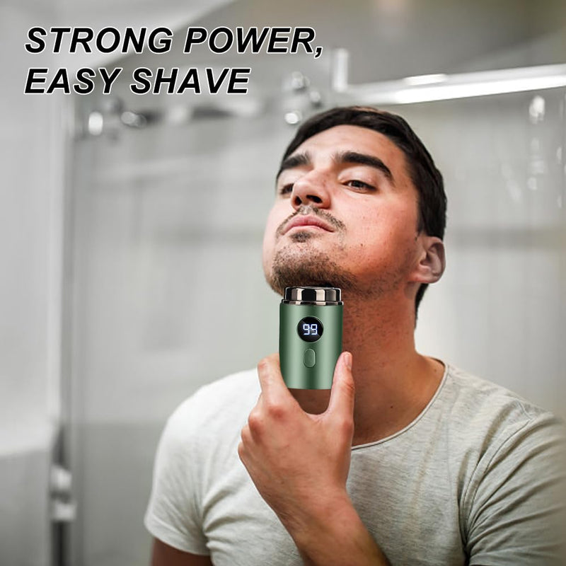 [Australia] - Horuili® Mini Electric Shaver, Portable Electric Mini Shaver, Men's Electric Shaver, USB Rechargeable Shaver, Washable Wet and Dry Shaver (Green) Green 