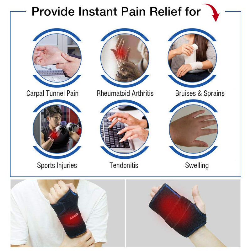 [Australia] - ARRIS Ice Pack for Wrist, 2 Wrist Wraps + 4 Gel Packs for Wrist Pain Relief 