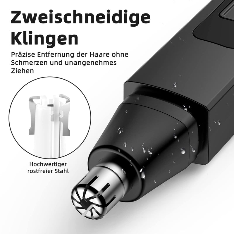 [Australia] - Nose Hair Trimmer, Rechargeable Wireless Ear Eyebrow Trimming Tool Dual Edge Blades Shaver Easy Cleaning with Indicator Light for Man Woman 