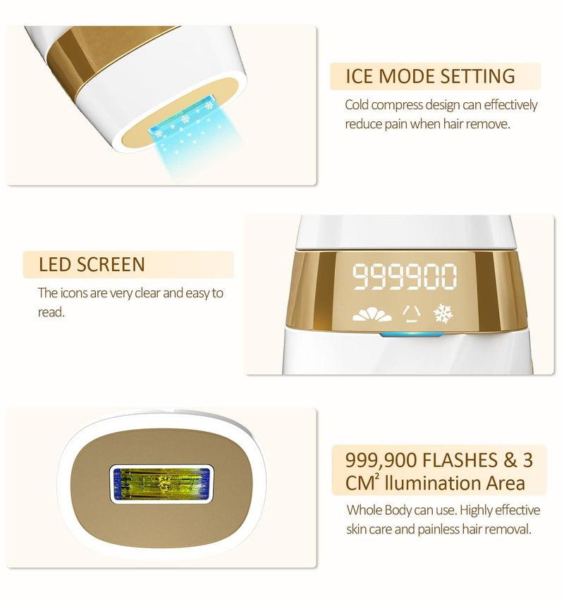 [Australia] - Laser Hair Removal for Women and Men : New Upgraded at Home Use IPL Hair Removal Device Permanent & Protection - 5 Levels Laser Hair Removal for Face Legs Arms and Whole Body White 