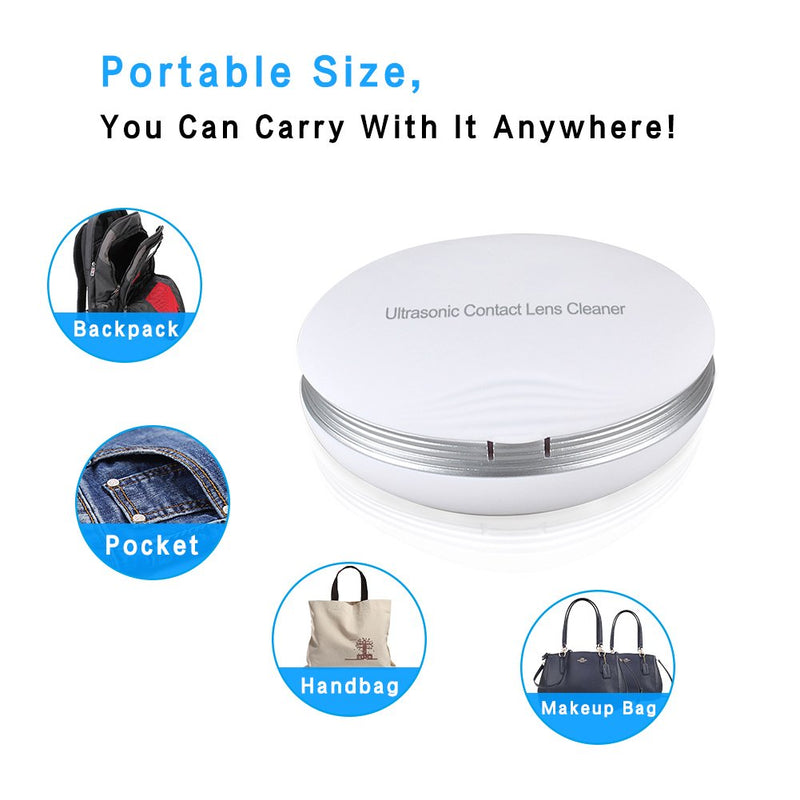 [Australia] - Ultrasonic Contact Lens Cleaner Fast Cleaning Sclerals Lenses Daily Care Contact Lenses with Vanity Mirror CE-3500 