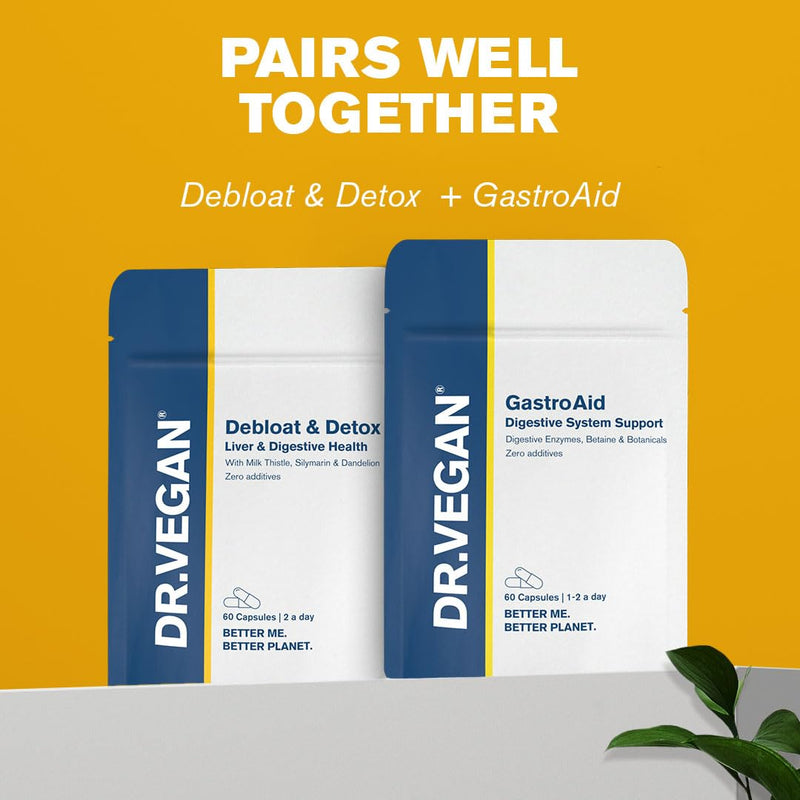 GastroAid® Digestive Enzymes Supplement | Supports Digestive Function & Food Breakdown | with Betaine, Botanicals, Chamomile & Fennel | Zero Additives, 60 Vegan Capsules | One-A-Day