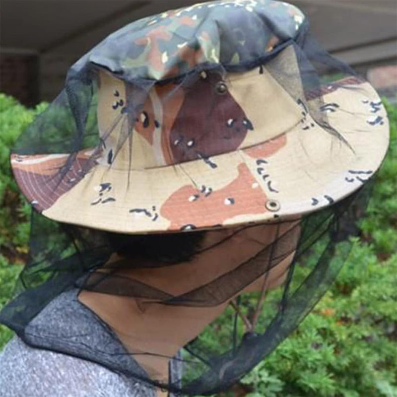 [Australia] - LYQNIHOB 2x Black Mosquito Protection Hoods - Insect Protection for Outdoor, Camping & Travel - Anti-Mosquito, Bee & Fly - Mask Cap Hat with Net Mesh - Face Protection for Fishing & More 
