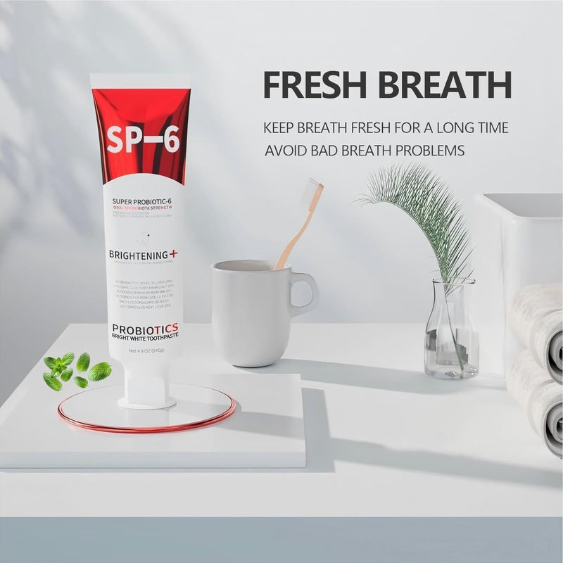 [Australia] - Sp-6 Probiotics Whitening Toothpaste, Sp-6 Ultra Whitening Toothpaste, Enhanced Formula with Enamel-Safe, Fluoride-Free, Fresh Breath Mint Flavor for Oral Health (2) 2 