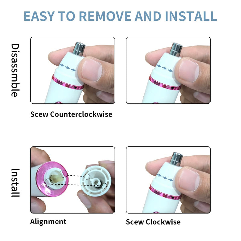 Electric Razor for Women, Bikini Trimmer Womens Shaver for Face Nose Eyebrow Body Leg Pubic Underarm Arm Ladies Rechargeable 4 in 1 Hair Removal Kit Painless Trimming, Gifts for Women (Pink) Pink