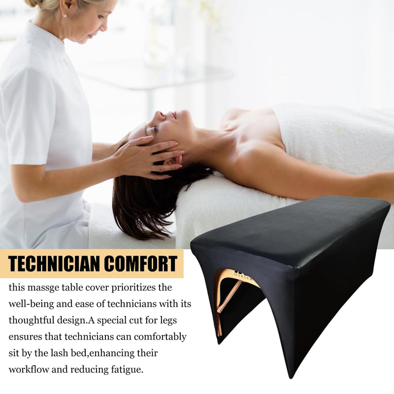 [Australia] - 32Inch Lash Bed Cover 1 Pack|PU Leather Massage Table Cover|Soft Comfortable Spa Bed Cover for Salons Spa Home Use Black 32in-1pcs 