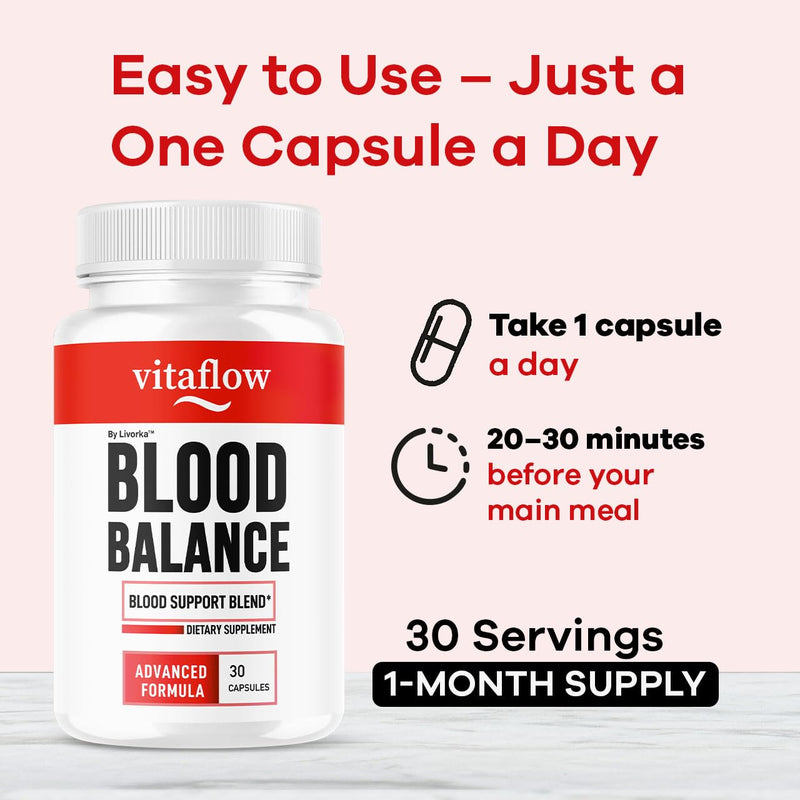 VitaFlow Capsules - Official Balance Supplement Support Capsule, Vitaflow All Natural Premium Advanced Formula, Vita Flow Pills Balance Support, 30 Capsules for 1 Month