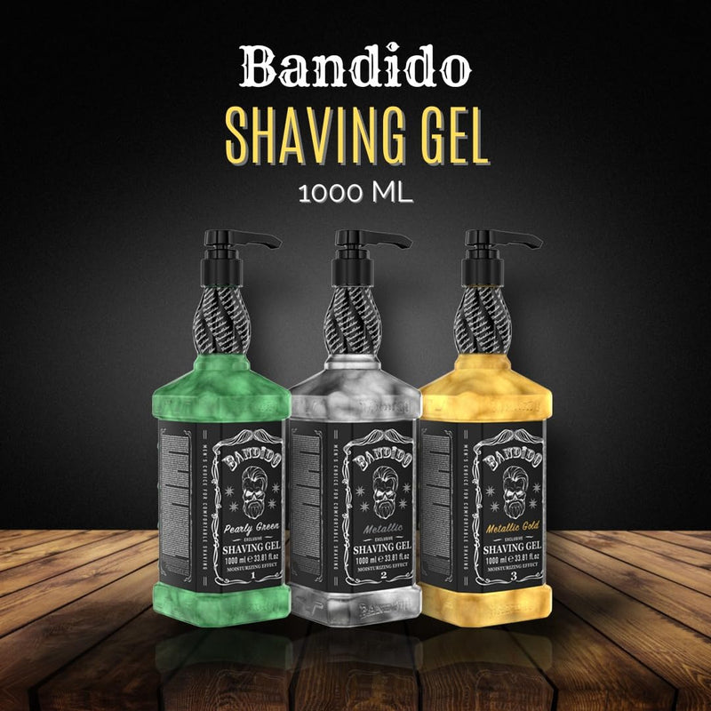 [Australia] - Bandido Shaving Gel Men Red & Blue 1000ml Transparent Shaving Gel for Men, Non-Foaming, Precise Shaving of Beard Contours, Can Be Used with Any Razor Blade, Men's Razor (Blue 1000ml) 