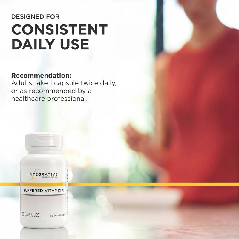 Integrative Therapeutics Buffered Vitamin C 1,000 mg - Easy, Daily Immune Support with Magnesium & Calcium* - Antioxidant Support for Healthy Skin & Connective Tissues* - 60 Vegan Capsules, 2